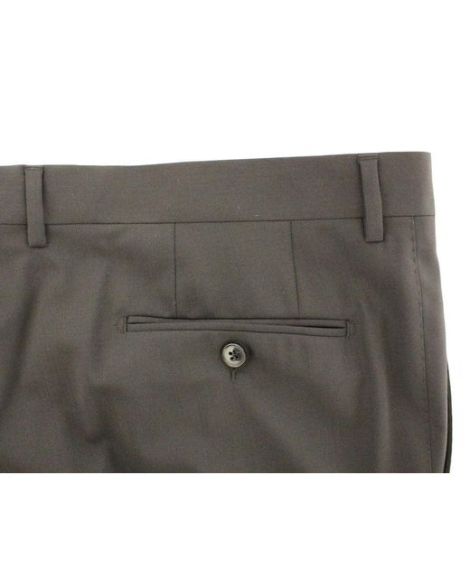 Dolce & Gabbana Blue Wool Stretch Pleated Pants for men