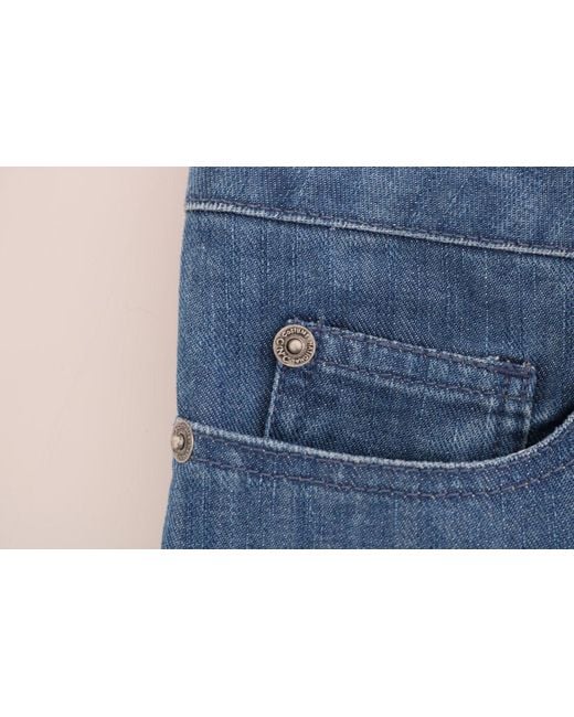 CoSTUME NATIONAL Wash Cotton Boyfriend Fit Jeans Blue Sig30128
