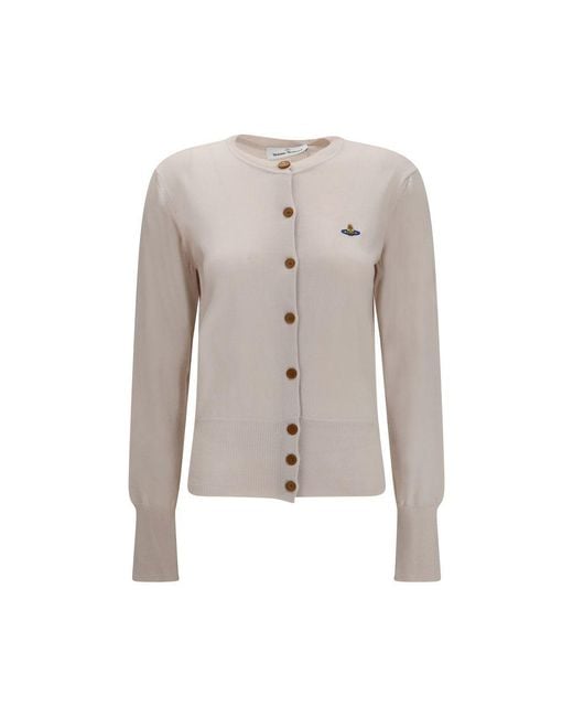 Vivienne Westwood Gray Beige Wool Oves Aries Cardigan