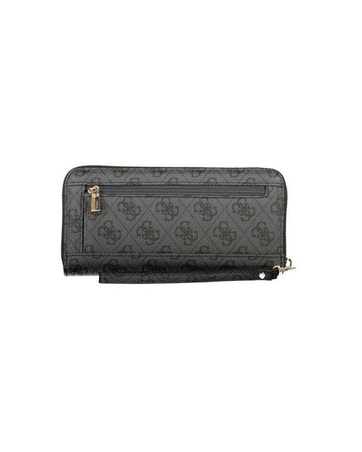Guess Gray Black Polyurethane S Wallet