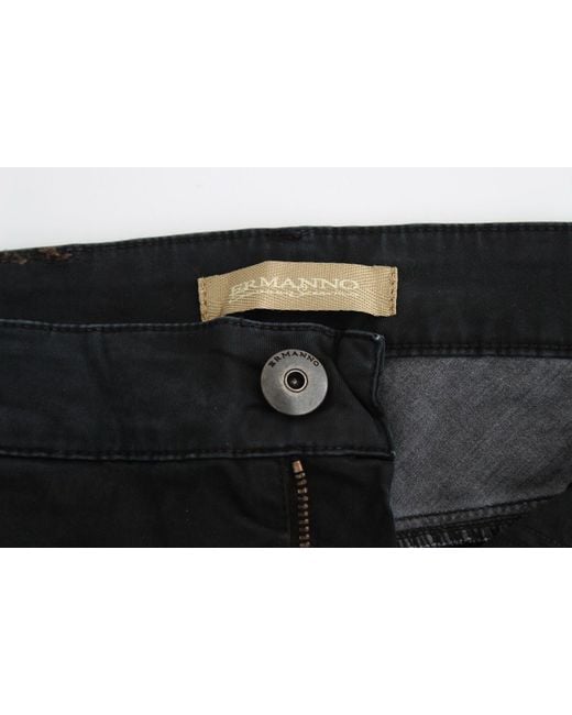 Ermanno Scervino Black Blue Slim Jeans Denim Pants Skinny Leg Straight