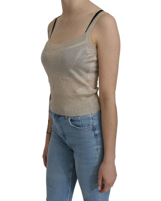 Byblos Blue Elegant Sleeveless Spaghetti Strap Tank