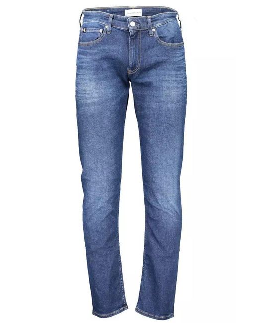 Calvin Klein Blue Sleek Slim Fit Jeans With Recycled Cotton for men