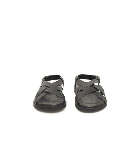 Cerruti 1881 Black Leather Men Sandal for men