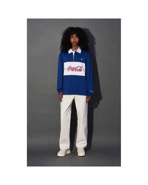 Champion Blue Cotton Polo Shirt for men