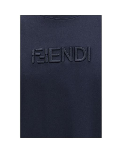 Fendi Blue Cotton T for men