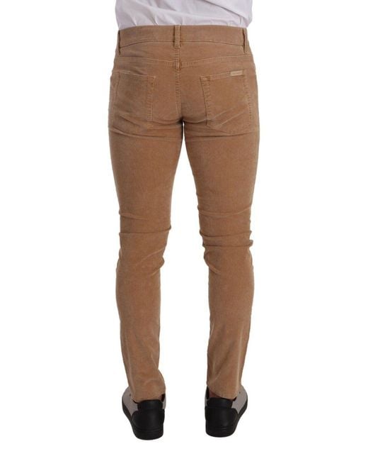 Dolce & Gabbana Black Elegant Slim Fit Corduroy Jeans for men