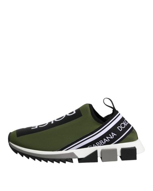 Dolce & Gabbana Green Slip On Sorrento Sneakers Shoes for men