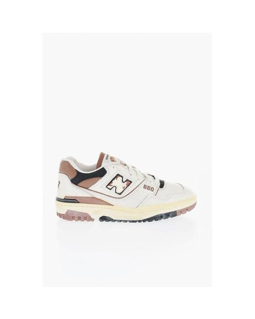 New Balance White Leather 550 Low Top Sneakers