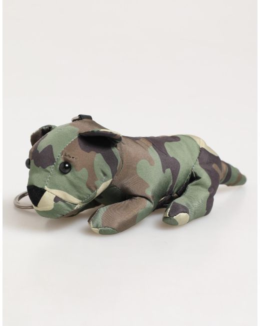 Dolce & Gabbana Multicolor Camouflage Animal Silhouette Keychain Keyring for men