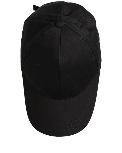 Dolce & Gabbana Men Black Cotton Baseball Cap 6 Panels Hat for men