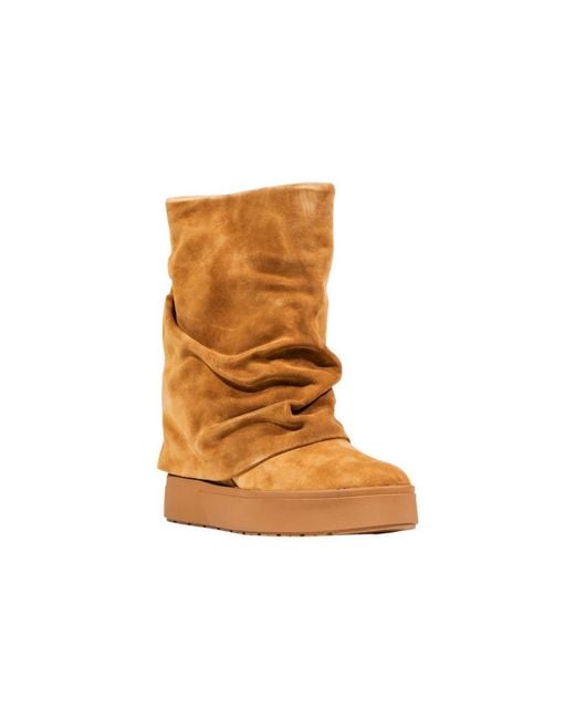 Guess Brown Beige Suede Leather Ankle Boots