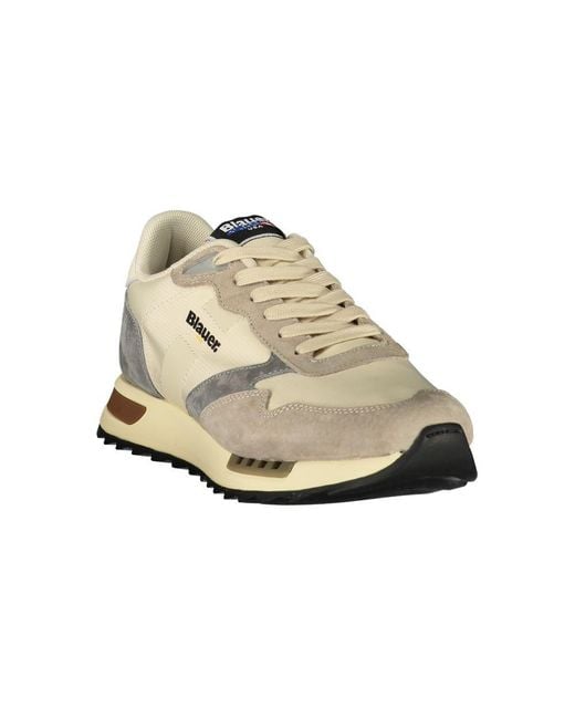 Blauer White Beige Polyester Mens Sneaker for men