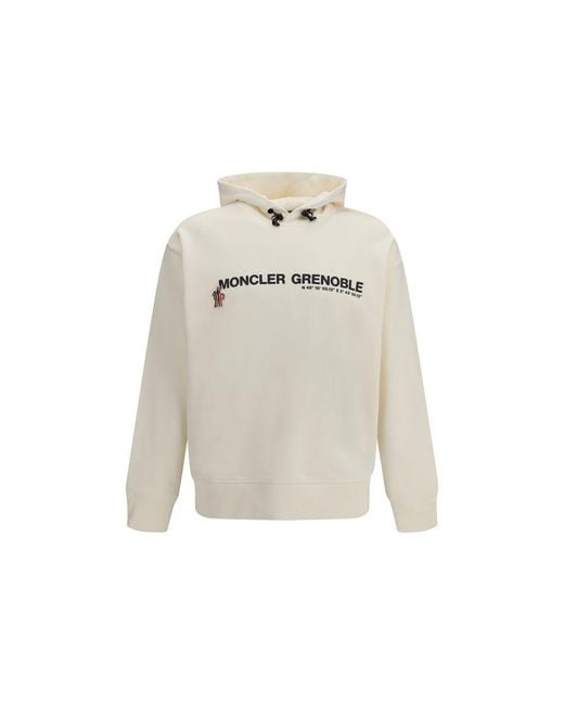 Moncler White Cotton Sweatshirt for men