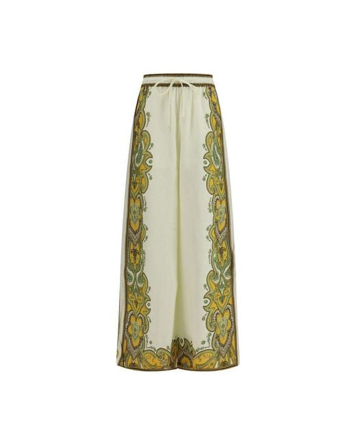 ALÉMAIS Green Beige Linen Casual Pants