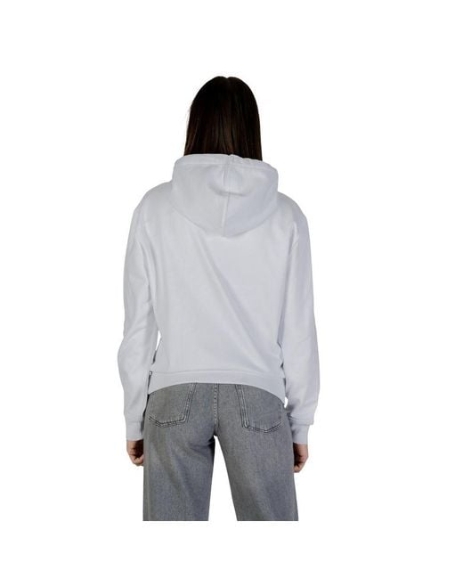 Calvin Klein Gray White Cotton Hoodie