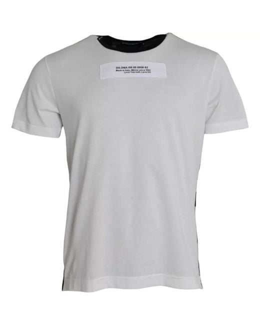 Dolce & Gabbana Gray Camouflage Round Neck T-Shirt for men