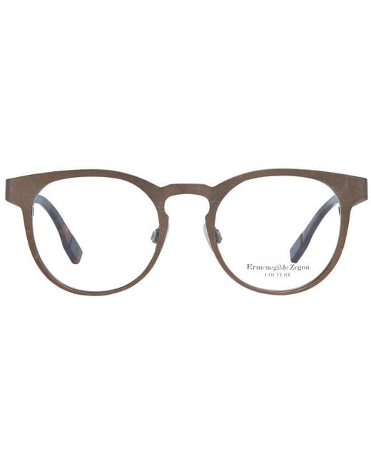 Zegna Metallic Round Metal Eyeglasses for men