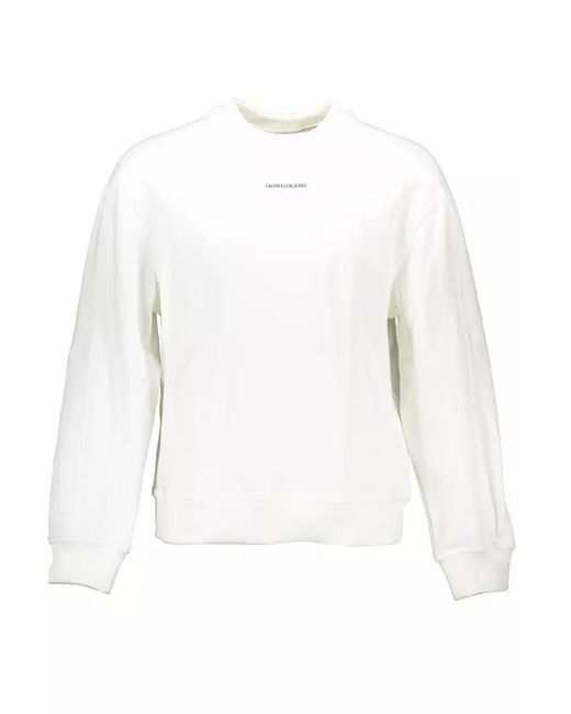 Calvin Klein White Cotton Sweater for men