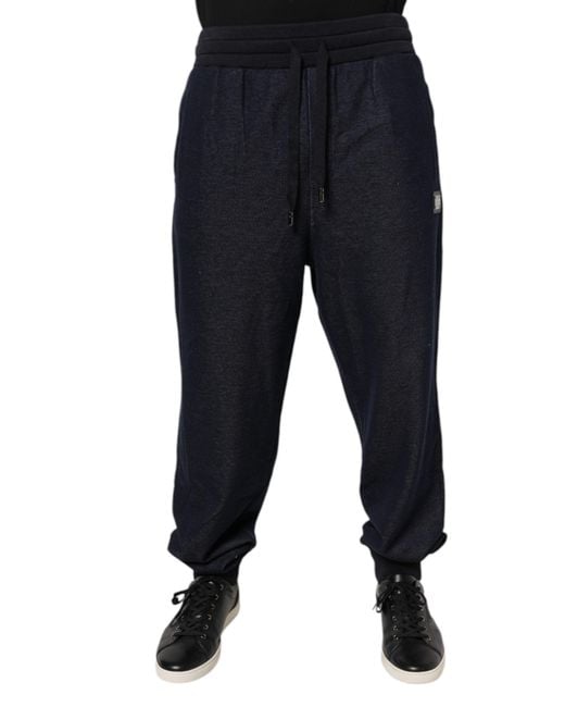 Dolce & Gabbana Blue Relaxed Fit Drawstring Pants for men