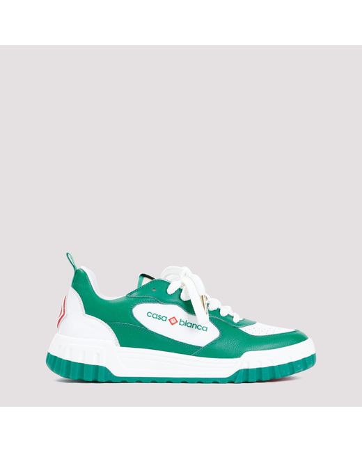 Casablancabrand Green And White Tennis Court Sneakers for men