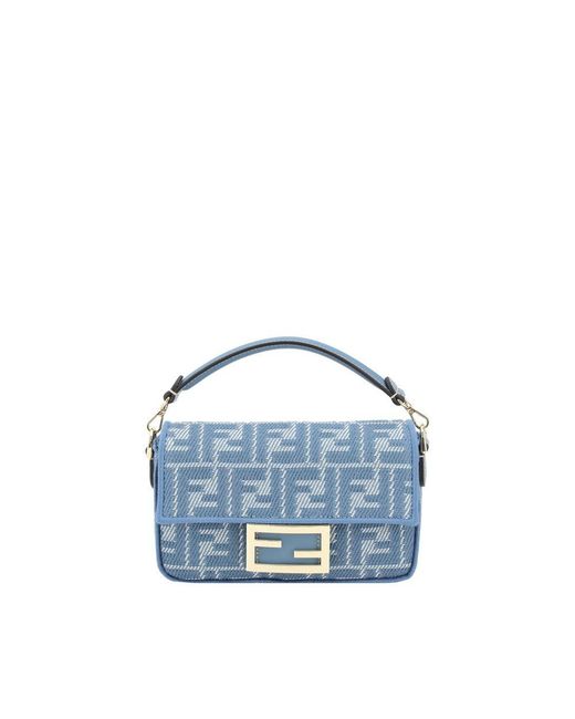 Fendi Blue Baguette Mini Handbag