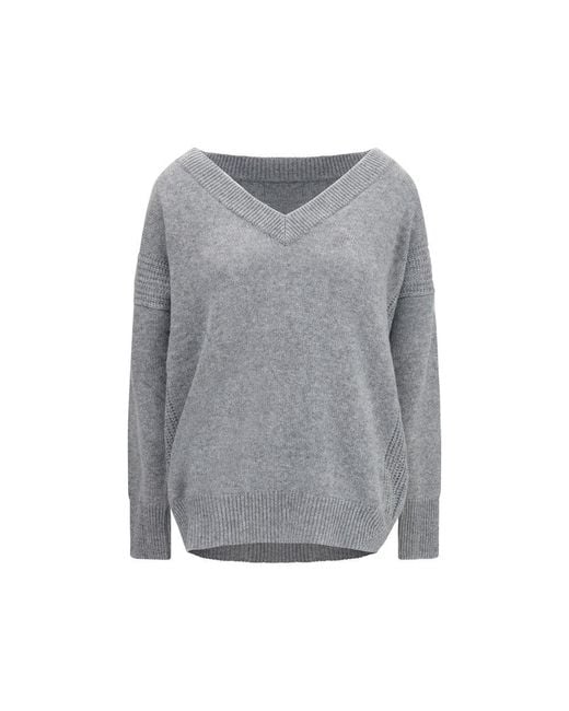 Ermanno Scervino Gray Cashmere Sweatshirt