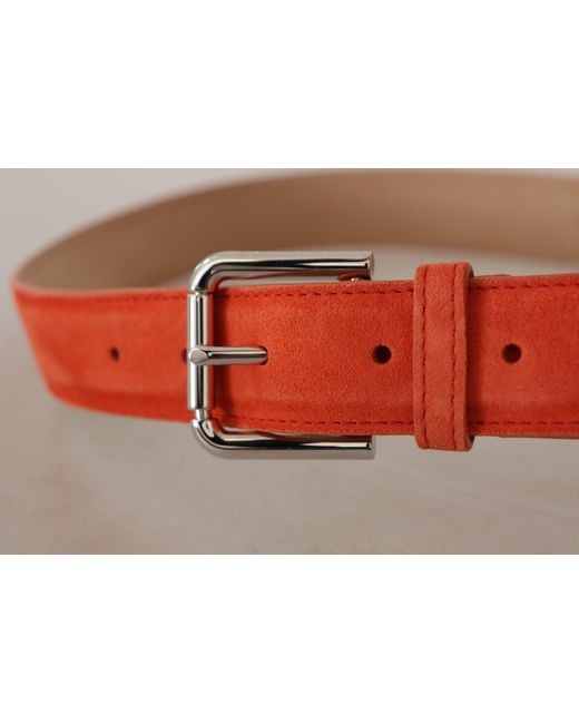 Dolce & Gabbana Red Elegant Suede Leather Belt