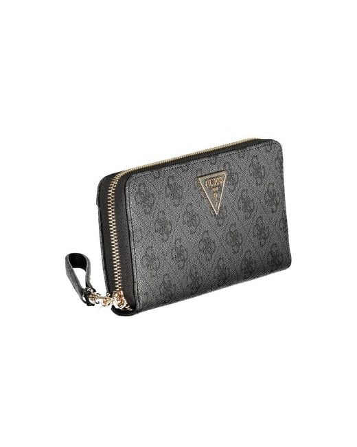 Guess Gray Black Polyethylene Wallet