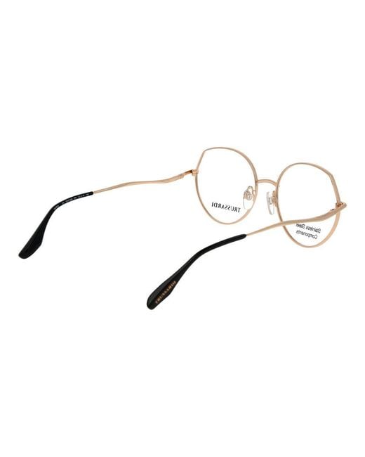 Trussardi Metallic Black Stainless Steel Glasses (frames)