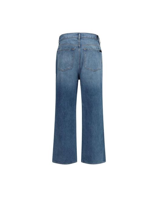 7FOR Blue Cotton Relaxed Fit Jeans for men
