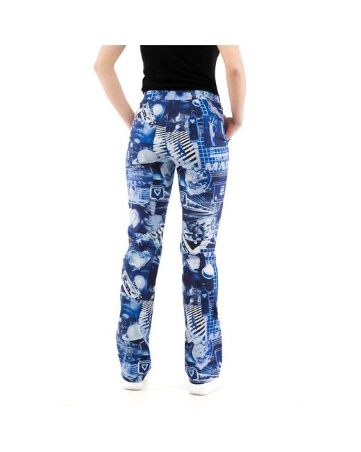 Moschino Blue Multicolor Cotton Casual Pants