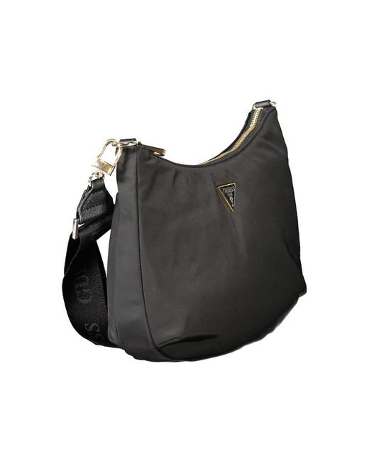 Guess Gray Black Polyester Handbag