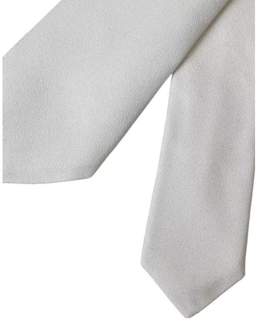 Dolce & Gabbana Gray Textured Skinny Tie for men