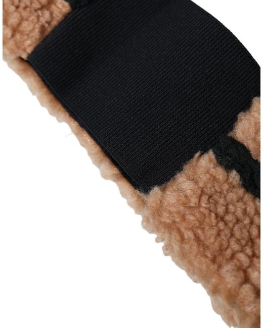 Dolce & Gabbana Brown Fleece Wool Head Band Hat for men
