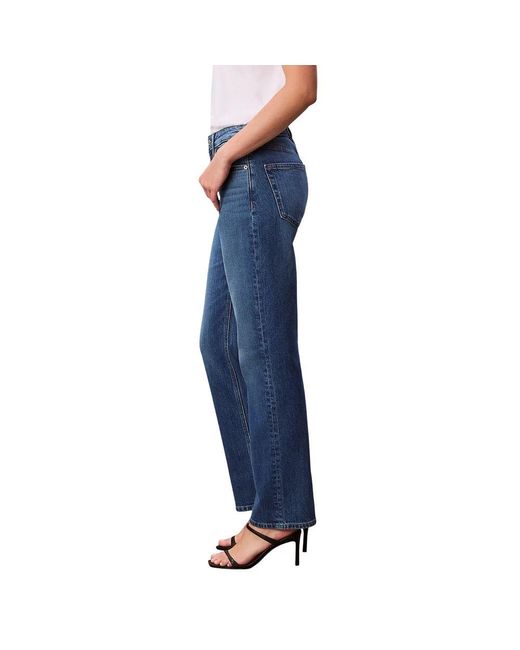 Calvin Klein Blue Cotton Mom Jeans