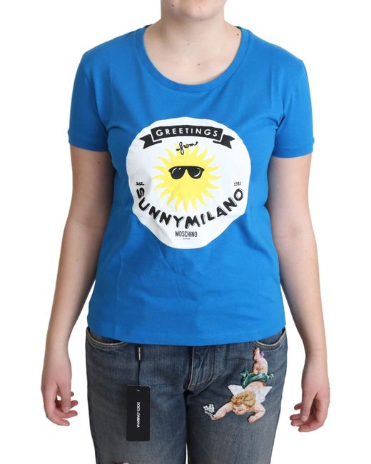 Moschino Blue Sunny Milano Graphic Tee