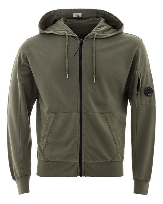C P Company Green Military Zip Up Hoodie for men