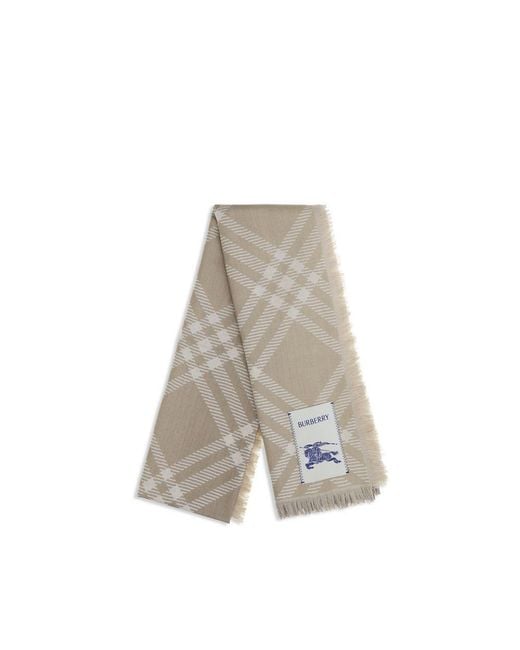 Burberry Gray Beige Wool Oves Aries Scarf