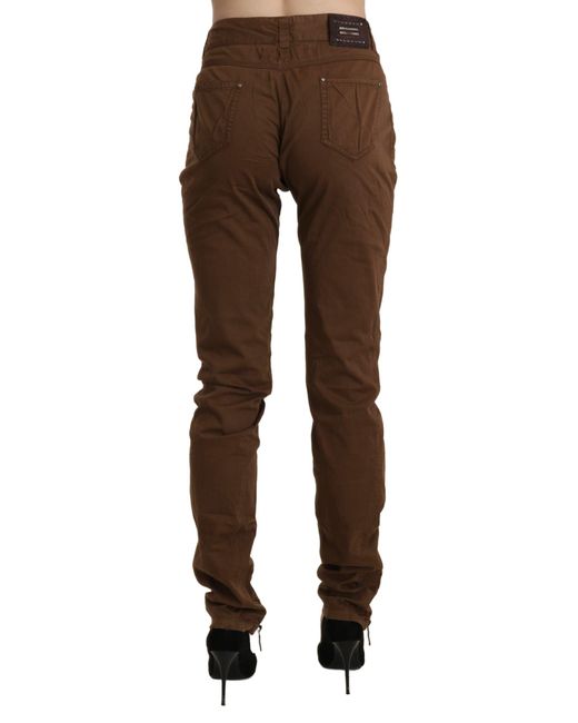 Ermanno Scervino Black Chic High Waist Skinny Cotton Trousers