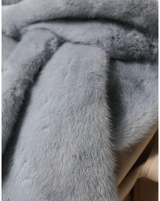 Dolce & Gabbana Gray Powder Mink Fur Neck Warmer Scarf