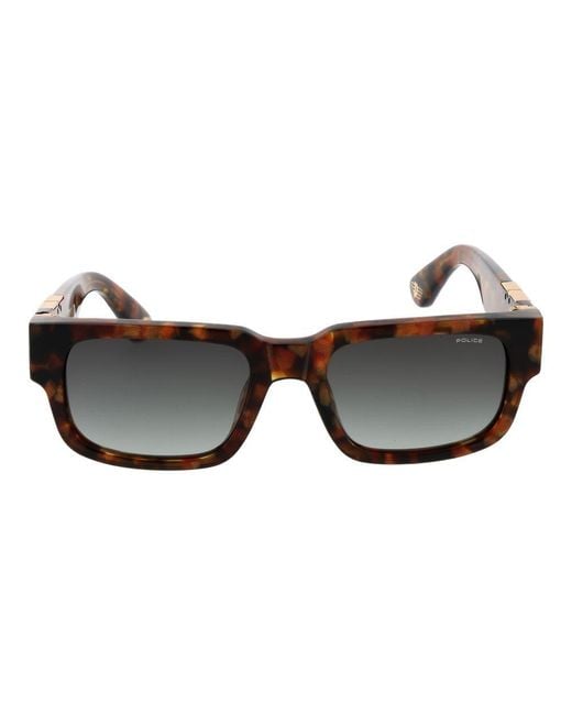 Police Brown Cellulose Acetate Sunglasses for men