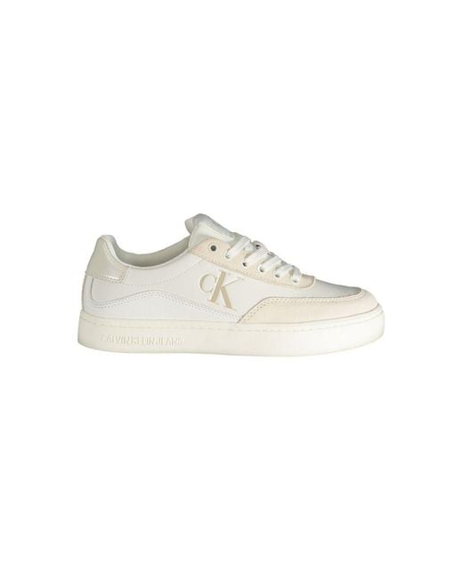 Calvin Klein White Ck Low Top Sneaker Casual Style