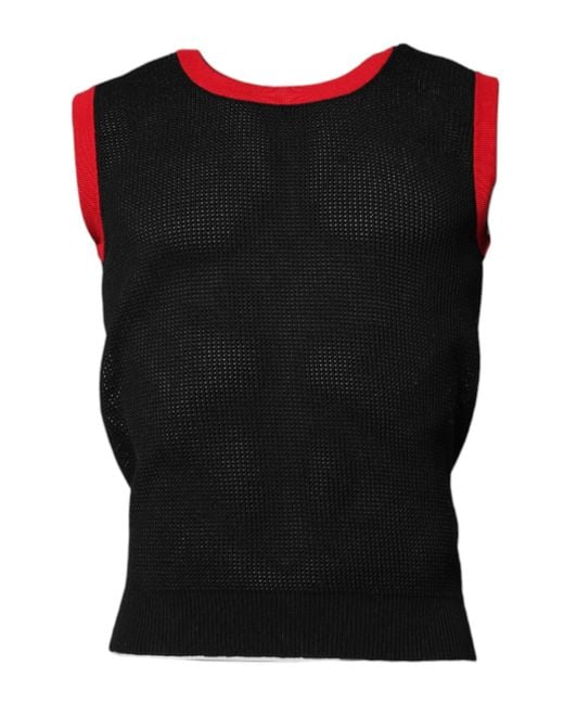 Dolce & Gabbana Black Cotton Slim Fit Round Neck T for men