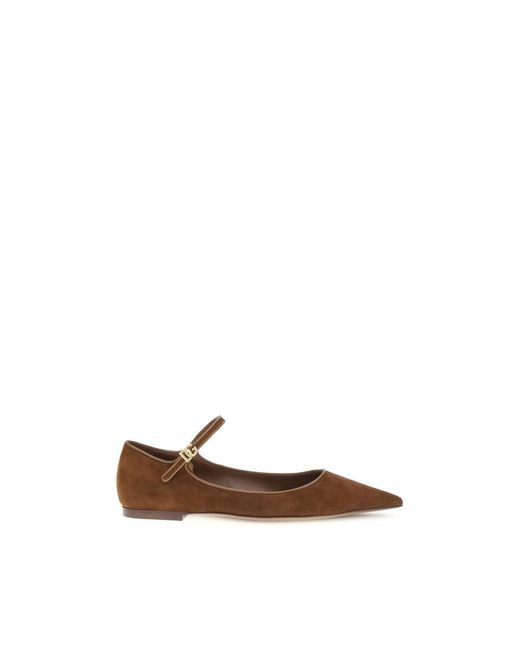 Dolce & Gabbana Brown Goatskin Ballet Flats
