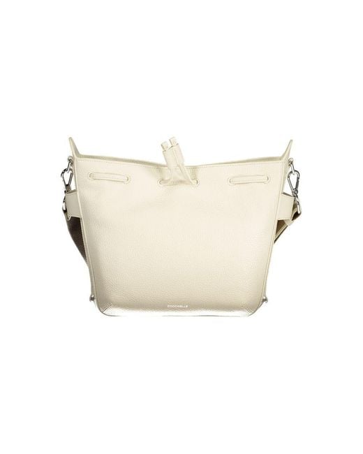 Coccinelle Natural Bianco Leather Handbag