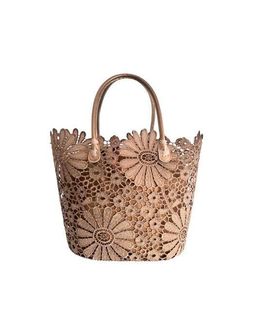 Baldinini Metallic Brown Pu Handbag