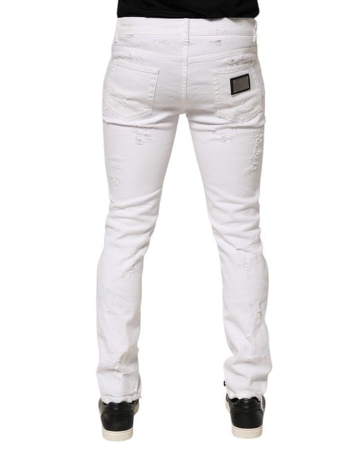 Dolce & Gabbana Blue Ripped Slim Jeans for men