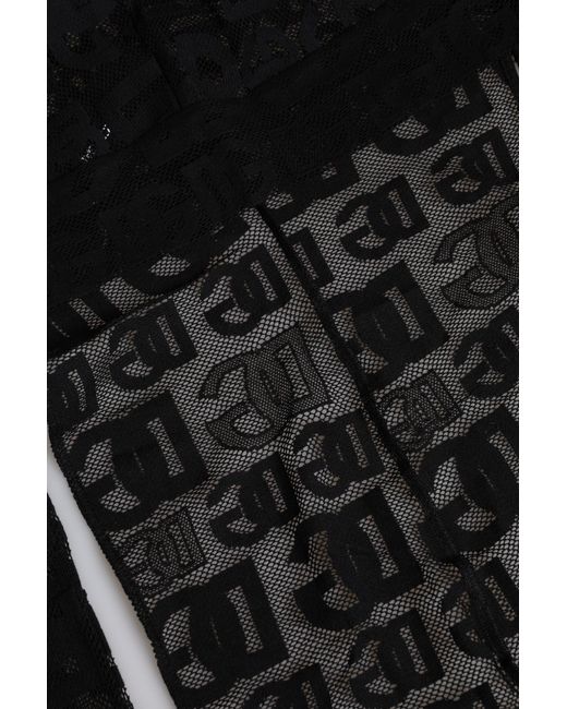Dolce & Gabbana Black Logo Mesh Whole Head Wrap Hat