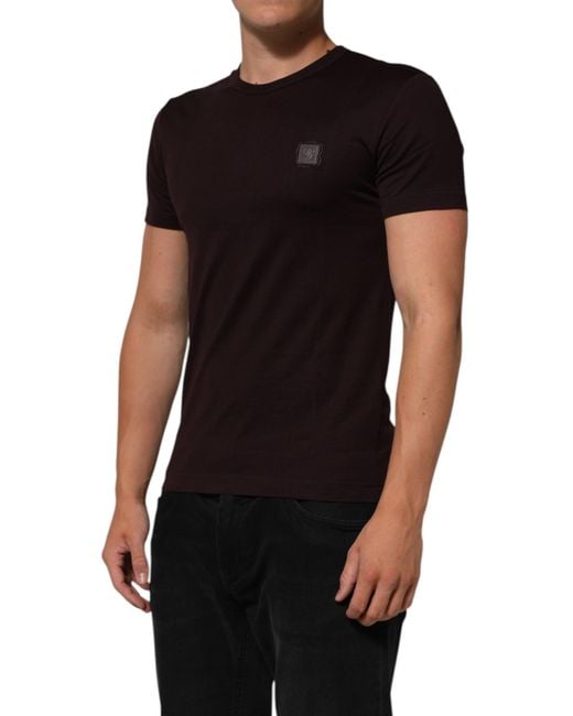 Dolce & Gabbana Black Logo Patch Short Sleeve Tee for men